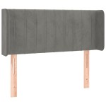 vidaXL Tăblie de pat cu LED, gri deschis, 103x16x78/88 cm, catifea