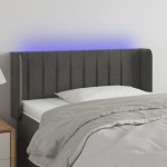 vidaXL Tăblie de pat cu LED, gri închis, 103x16x78/88 cm, catifea vidaXL Tăblie de pat cu LED, gri închis, 103x16x78/88 cm, catifea
