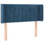 vidaXL Tăblie de pat cu LED, albastru închis, 103x16x78/88 cm, catifea