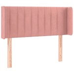 vidaXL Tăblie de pat cu LED, roz, 103x16x78/88 cm, catifea
