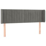 vidaXL Tăblie de pat cu LED, gri deschis, 147x16x78/88 cm, catifea vidaXL Tăblie de pat cu LED, gri deschis, 147x16x78/88 cm, catifea