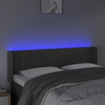vidaXL Tăblie de pat cu LED, gri închis, 147x16x78/88 cm, catifea vidaXL Tăblie de pat cu LED, gri închis, 147x16x78/88 cm, catifea