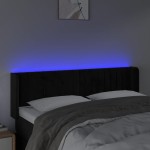 vidaXL Tăblie de pat cu LED, negru, 147x16x78/88 cm, catifea vidaXL Tăblie de pat cu LED, negru, 147x16x78/88 cm, catifea