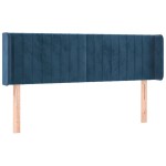 vidaXL Tăblie de pat cu LED, albastru închis, 147x16x78/88 cm, catifea