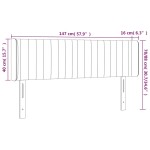 vidaXL Tăblie de pat cu LED, albastru închis, 147x16x78/88 cm, catifea