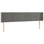 vidaXL Tăblie de pat cu LED, gri deschis, 183x16x78/88 cm, catifea