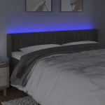 vidaXL Tăblie de pat cu LED gri închis 183x16x78/88 cm catifea vidaXL Tăblie de pat cu LED gri închis 183x16x78/88 cm catifea