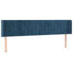 vidaXL Tăblie de pat cu LED, albastru închis, 183x16x78/88 cm, catifea