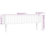 vidaXL Tăblie de pat cu LED, albastru închis, 183x16x78/88 cm, catifea