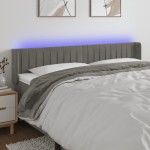 vidaXL Tăblie de pat cu LED, gri deschis, 203x16x78/88 cm, catifea vidaXL Tăblie de pat cu LED, gri deschis, 203x16x78/88 cm, catifea