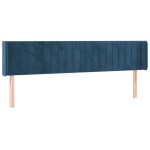 vidaXL Tăblie de pat cu LED, albastru închis, 203x16x78/88 cm, catifea