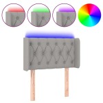 vidaXL Tăblie de pat cu LED, gri deschis, 83x16x78/88 cm, textil vidaXL Tăblie de pat cu LED, gri deschis, 83x16x78/88 cm, textil