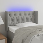 vidaXL Tăblie de pat cu LED, gri deschis, 83x16x78/88 cm, textil vidaXL Tăblie de pat cu LED, gri deschis, 83x16x78/88 cm, textil