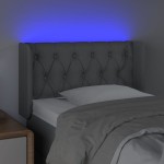 vidaXL Tăblie de pat cu LED, gri deschis, 83x16x78/88 cm, textil vidaXL Tăblie de pat cu LED, gri deschis, 83x16x78/88 cm, textil