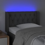 vidaXL Tăblie de pat cu LED, gri închis, 83x16x78/88 cm, textil vidaXL Tăblie de pat cu LED, gri închis, 83x16x78/88 cm, textil
