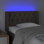 vidaXL Tăblie de pat cu LED, gri taupe, 83x16x78/88 cm, textil