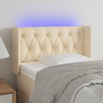 vidaXL Tăblie de pat cu LED, crem, 83x16x78/88 cm, textil vidaXL Tăblie de pat cu LED, crem, 83x16x78/88 cm, textil