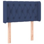 vidaXL Tăblie de pat cu LED, albastru, 83x16x78/88 cm, textil