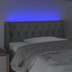 vidaXL Tăblie de pat cu LED, gri deschis, 93x16x78/88 cm, textil vidaXL Tăblie de pat cu LED, gri deschis, 93x16x78/88 cm, textil
