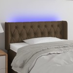 vidaXL Tăblie de pat cu LED, maro închis, 93x16x78/88 cm, textil vidaXL Tăblie de pat cu LED, maro închis, 93x16x78/88 cm, textil