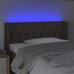vidaXL Tăblie de pat cu LED, gri taupe, 93x16x78/88 cm, textil vidaXL Tăblie de pat cu LED, gri taupe, 93x16x78/88 cm, textil