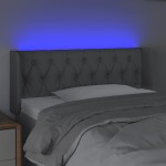 vidaXL Tăblie de pat cu LED, gri deschis, 103x16x78/88 cm, textil