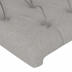 vidaXL Tăblie de pat cu LED, gri deschis, 103x16x78/88 cm, textil