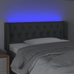 vidaXL Tăblie de pat cu LED, gri închis, 103x16x78/88 cm, textil