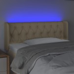 vidaXL Tăblie de pat cu LED, crem, 103x16x78/88 cm, textil vidaXL Tăblie de pat cu LED, crem, 103x16x78/88 cm, textil