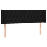 vidaXL Tăblie de pat cu LED, negru, 147x16x78/88 cm, textil vidaXL Tăblie de pat cu LED, negru, 147x16x78/88 cm, textil