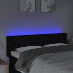 vidaXL Tăblie de pat cu LED, negru, 147x16x78/88 cm, textil vidaXL Tăblie de pat cu LED, negru, 147x16x78/88 cm, textil