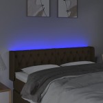 vidaXL Tăblie de pat cu LED, maro închis, 147x16x78/88 cm, textil vidaXL Tăblie de pat cu LED, maro închis, 147x16x78/88 cm, textil