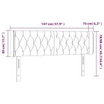 vidaXL Tăblie de pat cu LED, crem, 147x16x78/88 cm, textil