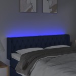 vidaXL Tăblie de pat cu LED, albastru, 147x16x78/88 cm, textil vidaXL Tăblie de pat cu LED, albastru, 147x16x78/88 cm, textil