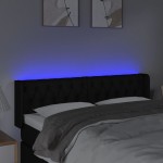 vidaXL Tăblie de pat cu LED, negru, 163x16x78/88 cm, textil vidaXL Tăblie de pat cu LED, negru, 163x16x78/88 cm, textil