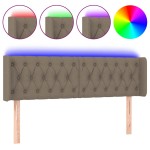 vidaXL Tăblie de pat cu LED, gri taupe, 163x16x78/88 cm, textil