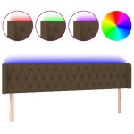 vidaXL Tăblie de pat cu LED, maro închis, 183x16x78/88 cm, textil vidaXL Tăblie de pat cu LED, maro închis, 183x16x78/88 cm, textil