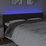 vidaXL Tăblie de pat cu LED, maro închis, 183x16x78/88 cm, textil vidaXL Tăblie de pat cu LED, maro închis, 183x16x78/88 cm, textil