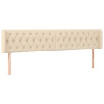vidaXL Tăblie de pat cu LED, crem, 183x16x78/88 cm, textil vidaXL Tăblie de pat cu LED, crem, 183x16x78/88 cm, textil
