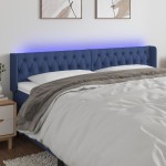 vidaXL Tăblie de pat cu LED, albastru, 183x16x78/88 cm, textil vidaXL Tăblie de pat cu LED, albastru, 183x16x78/88 cm, textil