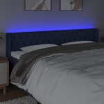 vidaXL Tăblie de pat cu LED, albastru, 183x16x78/88 cm, textil vidaXL Tăblie de pat cu LED, albastru, 183x16x78/88 cm, textil
