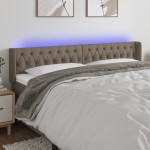 vidaXL Tăblie de pat cu LED, gri taupe, 203x16x78/88 cm, textil vidaXL Tăblie de pat cu LED, gri taupe, 203x16x78/88 cm, textil