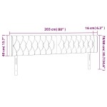 vidaXL Tăblie de pat cu LED, albastru, 203x16x78/88 cm, textil
