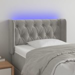 vidaXL Tăblie de pat cu LED, gri deschis, 83x16x78/88 cm, catifea vidaXL Tăblie de pat cu LED, gri deschis, 83x16x78/88 cm, catifea