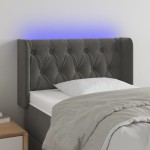 vidaXL Tăblie de pat cu LED, gri închis, 83x16x78/88 cm, catifea vidaXL Tăblie de pat cu LED, gri închis, 83x16x78/88 cm, catifea