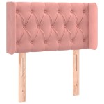 vidaXL Tăblie de pat cu LED, roz, 83x16x78/88 cm, catifea