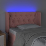 vidaXL Tăblie de pat cu LED, roz, 83x16x78/88 cm, catifea