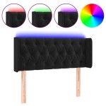 vidaXL Tăblie de pat cu LED, negru, 93x16x78/88 cm, catifea vidaXL Tăblie de pat cu LED, negru, 93x16x78/88 cm, catifea