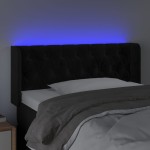 vidaXL Tăblie de pat cu LED, negru, 93x16x78/88 cm, catifea vidaXL Tăblie de pat cu LED, negru, 93x16x78/88 cm, catifea
