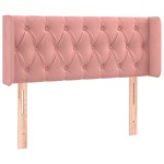 vidaXL Tăblie de pat cu LED, roz, 93x16x78/88 cm, catifea